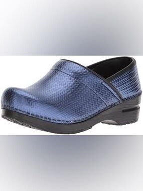 Sanita Cairo Professional Clogs Metallic Blue  Textured Embossed Sz 41/9.5